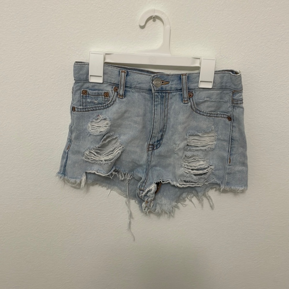 vintage high rise shorty jean shorts